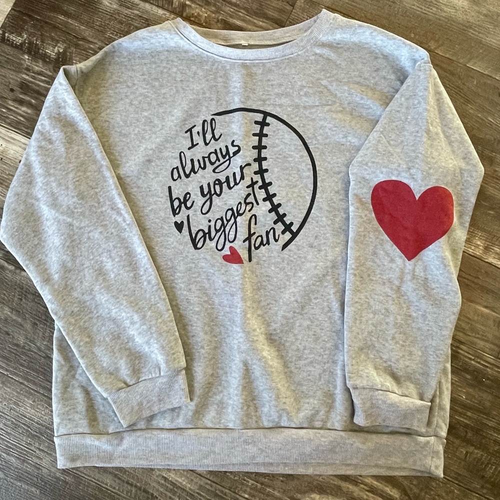 Baseball heart sweatshirt.
